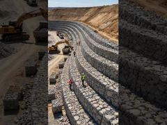산악 강 홍수 방지를 위한 신뢰할 수 있는 Gabion 옹벽